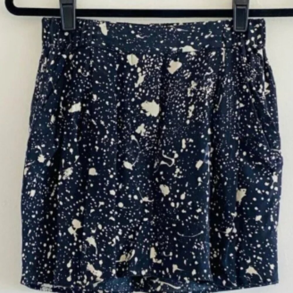 3.1 Phillip Lim Pencil Mini Skirt 100% Silk Womens 4 Black Cream Print Pockets